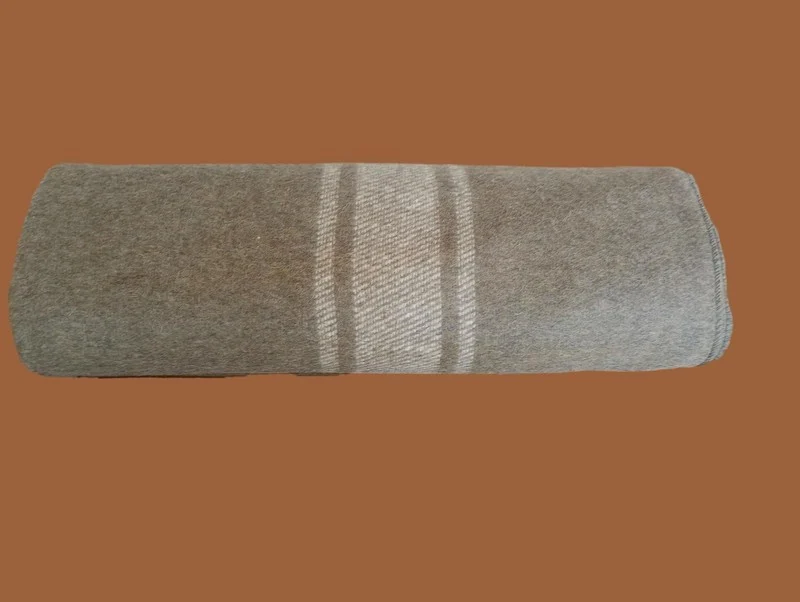 Seller listing photo: Italian army striped wool blanket